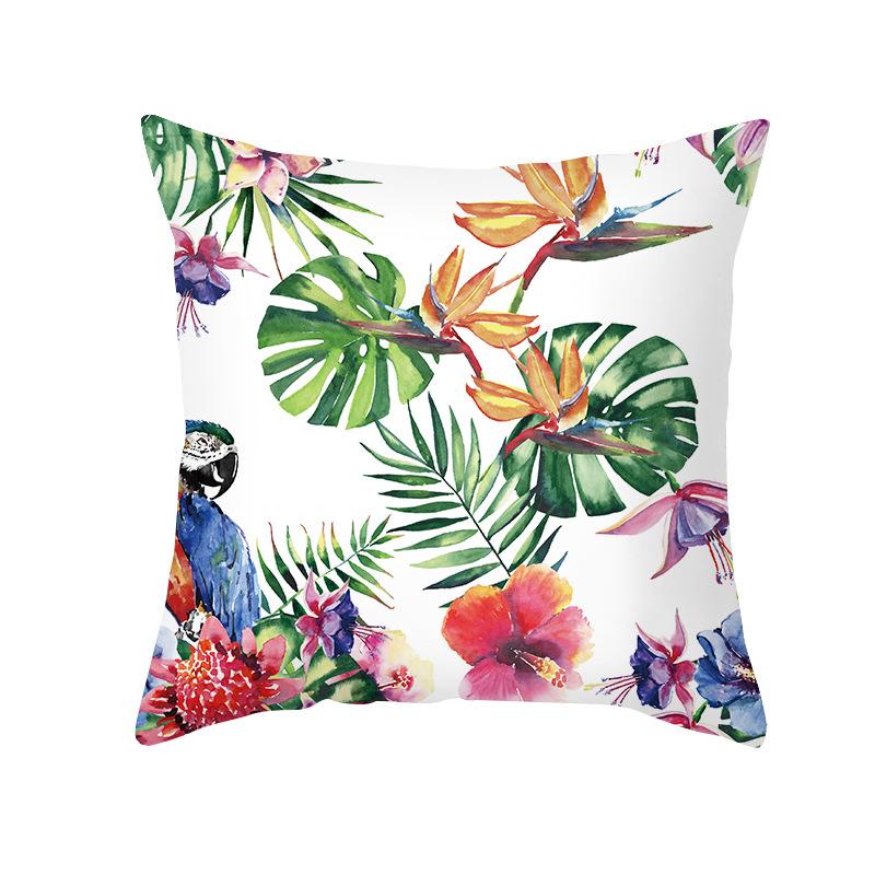 Ins Summer Green Plant Pillow Cover New Watercolor Pineapple Sofa Cushion Cover Home Supplies Pillow