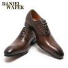 Men's Formal Oxford Brogue Shoes, Pointed Toe, Lace Up, Genuine Leather, Office, Wedding, Luxury Brand, Fashion