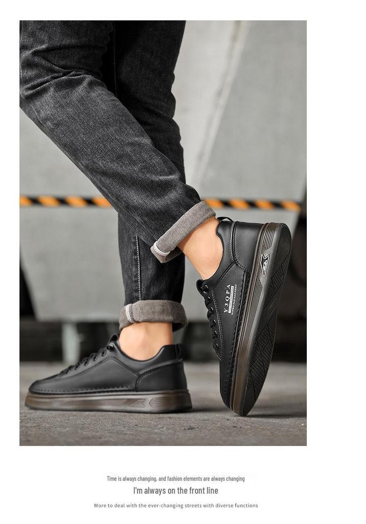 Men's Summer White Leather Slip-On Casual Breathable Shoes