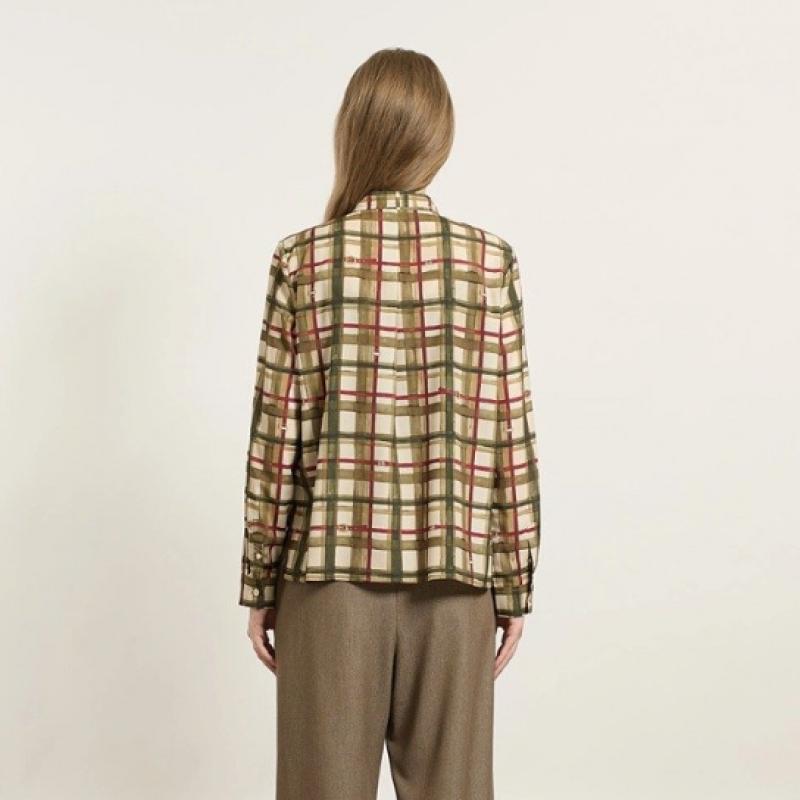 Bcbg Tie Check Blouse B5f8b433