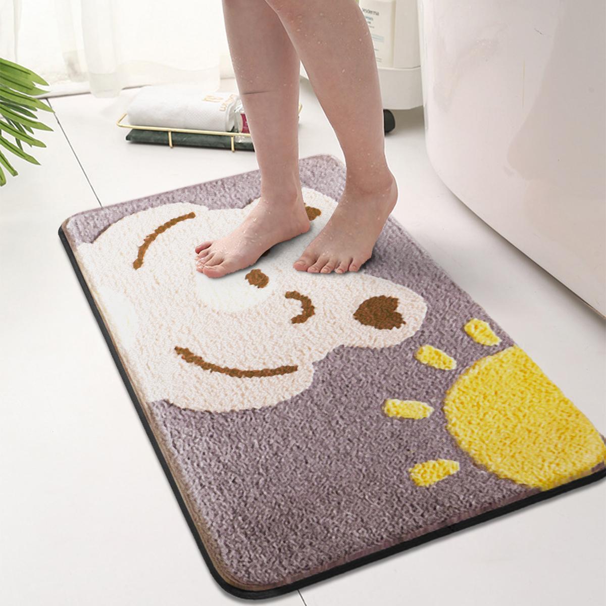 

Утолщенные мультяшные фланелевые коврики для дома, впитывающие коврики для ванной, нескользящие коврики для ног, ковры для входа 40cm x 60cm