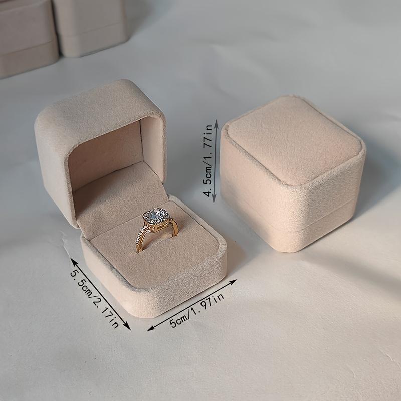 12pc Apricot Velvet Jewelry Ring Box Non-Stick Dust Jewelry Case Wedding Valentine's Day Christmas Earring Pendant Packaging Box
