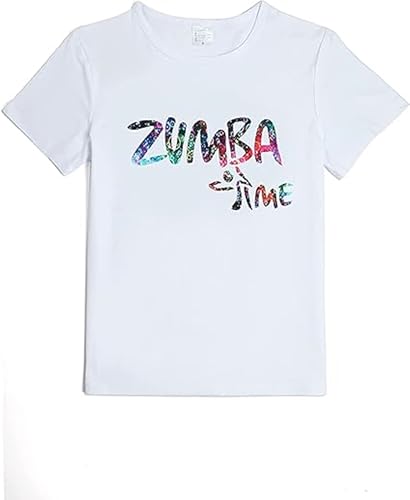 

T.D.Well Fitness Hip Hop Dance Zumba Yoga Wear T-Shirt Top Short Sleeve (JP, Alphabet, M, White 5)