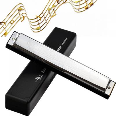 Musikinstrumente 24 Löcher Tonart C Tremolo Mundharmonika Harfe Mundharmonika
