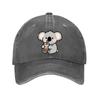 Cappellino da Baseball Carino Koala che Beve Tè al Latte Boba Regolabile Cotone Casual Estivo Unisex