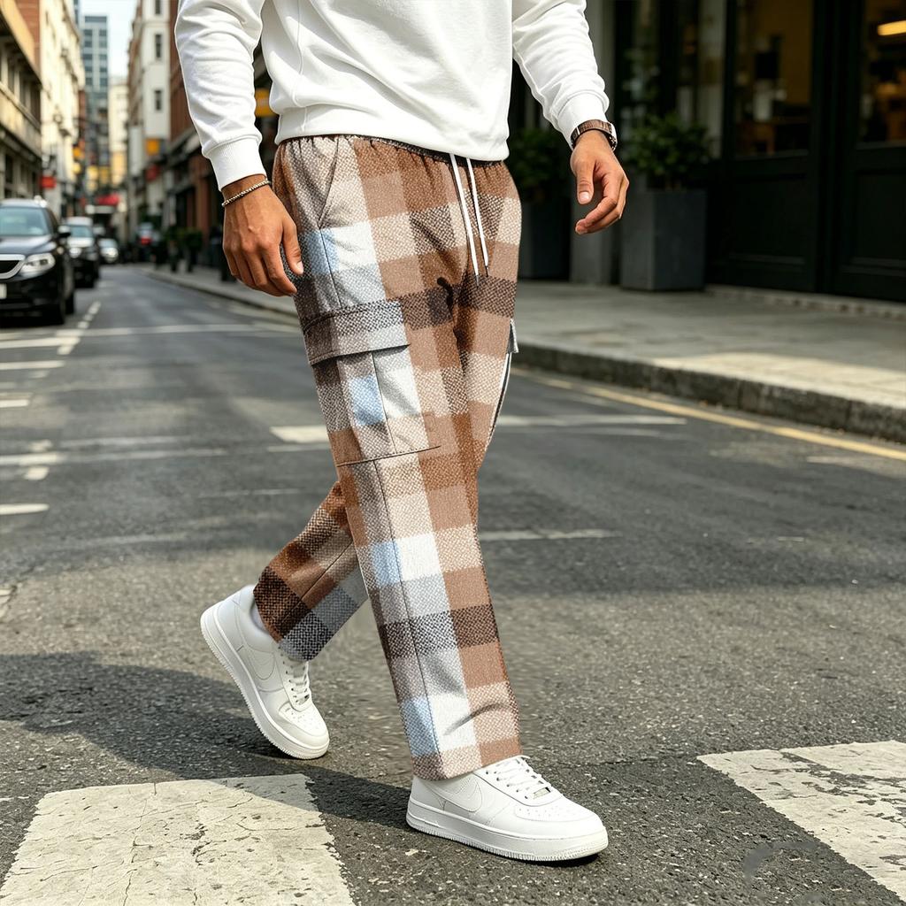 Men's Casual Straight Leg Drawstring Jogger Pants for Commute and Sports