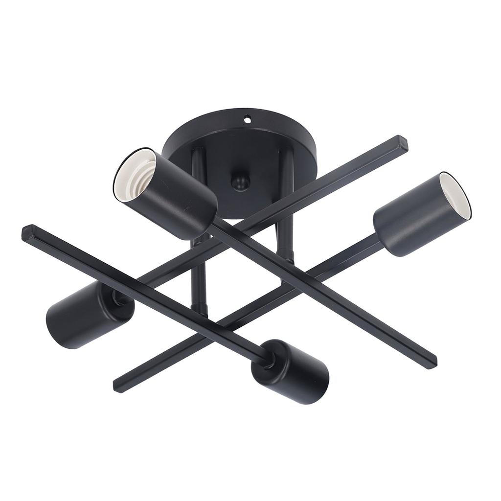 Modern Ceiling Light Fixture 4 Lights Semi Flush Mount Pendant Chandeliers E27 Black 110‑220V