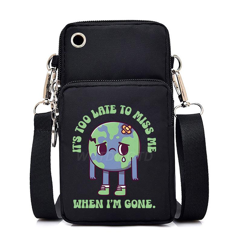 Casual mobile phone bag cute printing new messenger bag Korean version versatile small bag vertical change bag