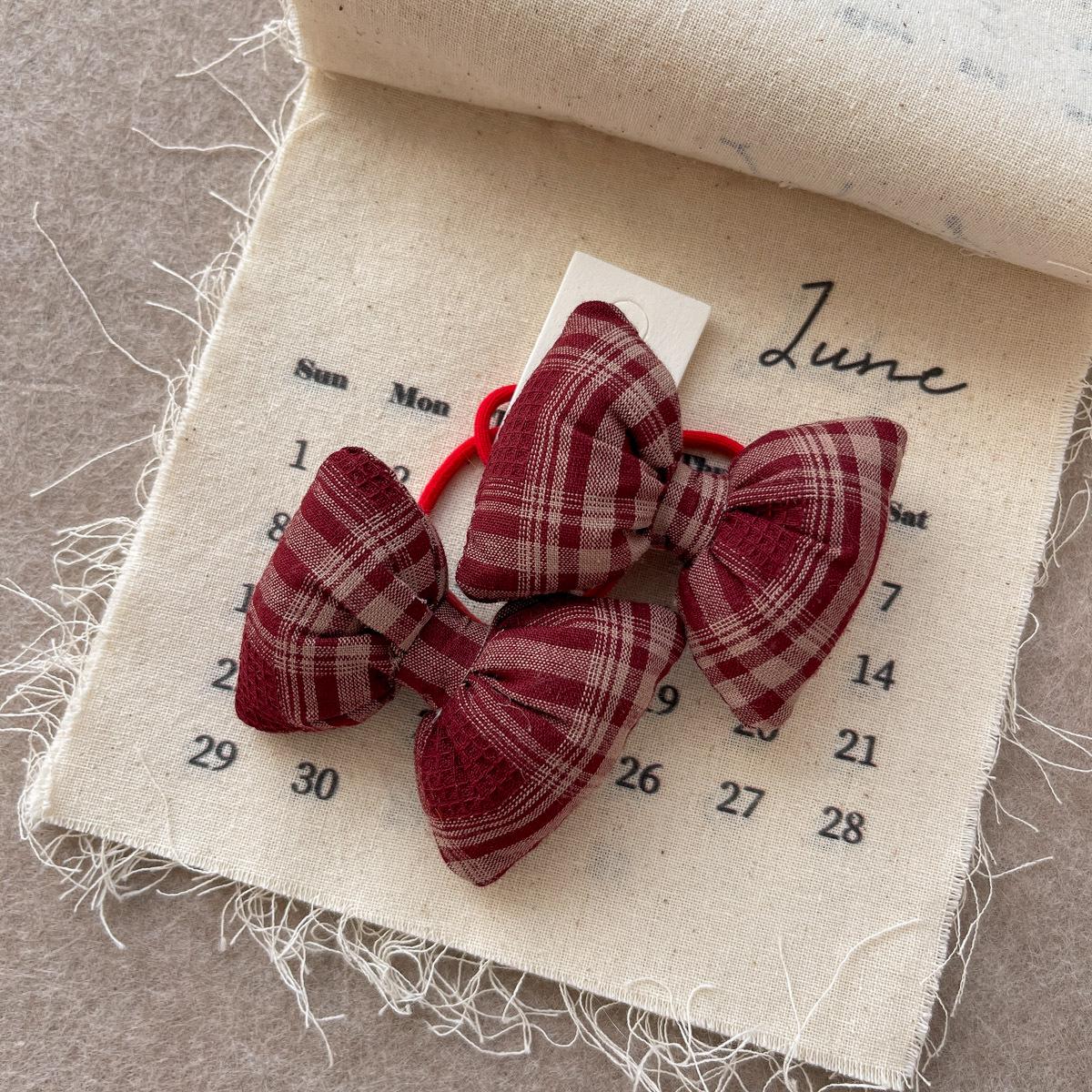 Sweet Red Bow Cotton Hair Tie - Cute & Versatile Korean Style Hair Accessory
