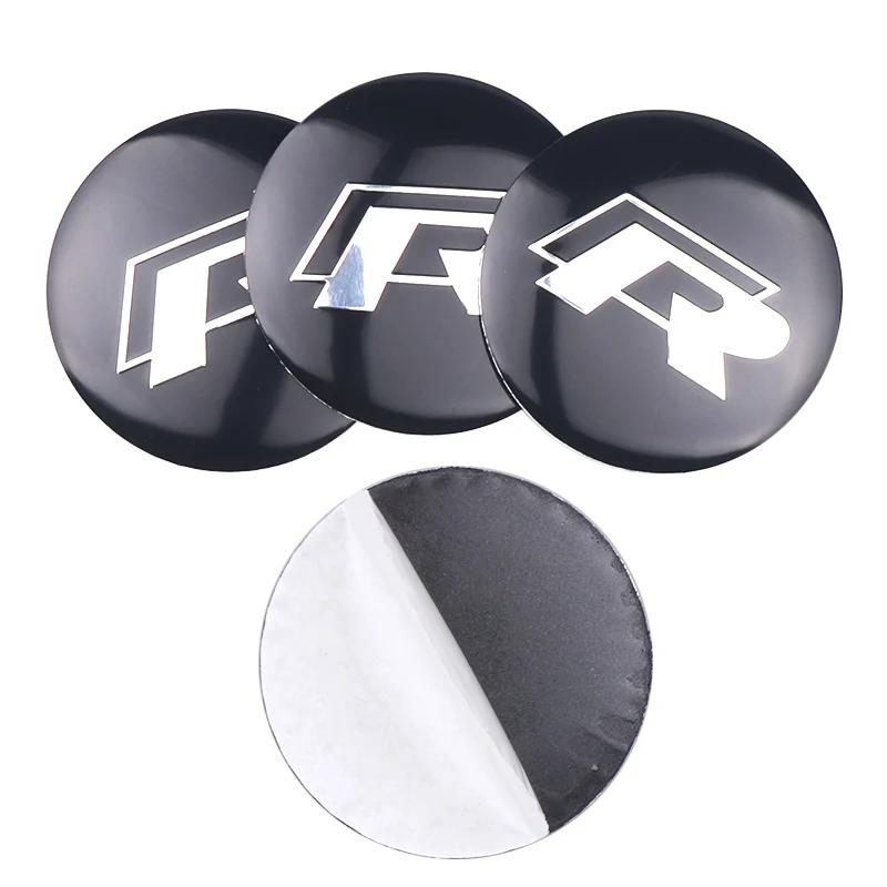 2025 Caldo 4 Pezzi 56/60/65mm Adesivi Coprimozzo Centrale per Cerchi Auto Emblema Tappo Mozzo Per Volkswagen VW R Line GTI Golf 5 7 Caddy Passat Polo T