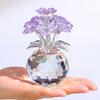 Faux Crystal Flower Figurine Forget Me Not Flower Gift for Women Sympathy Clear Glass Flower Ornaments for Valentine's Day Birthday Table Decor