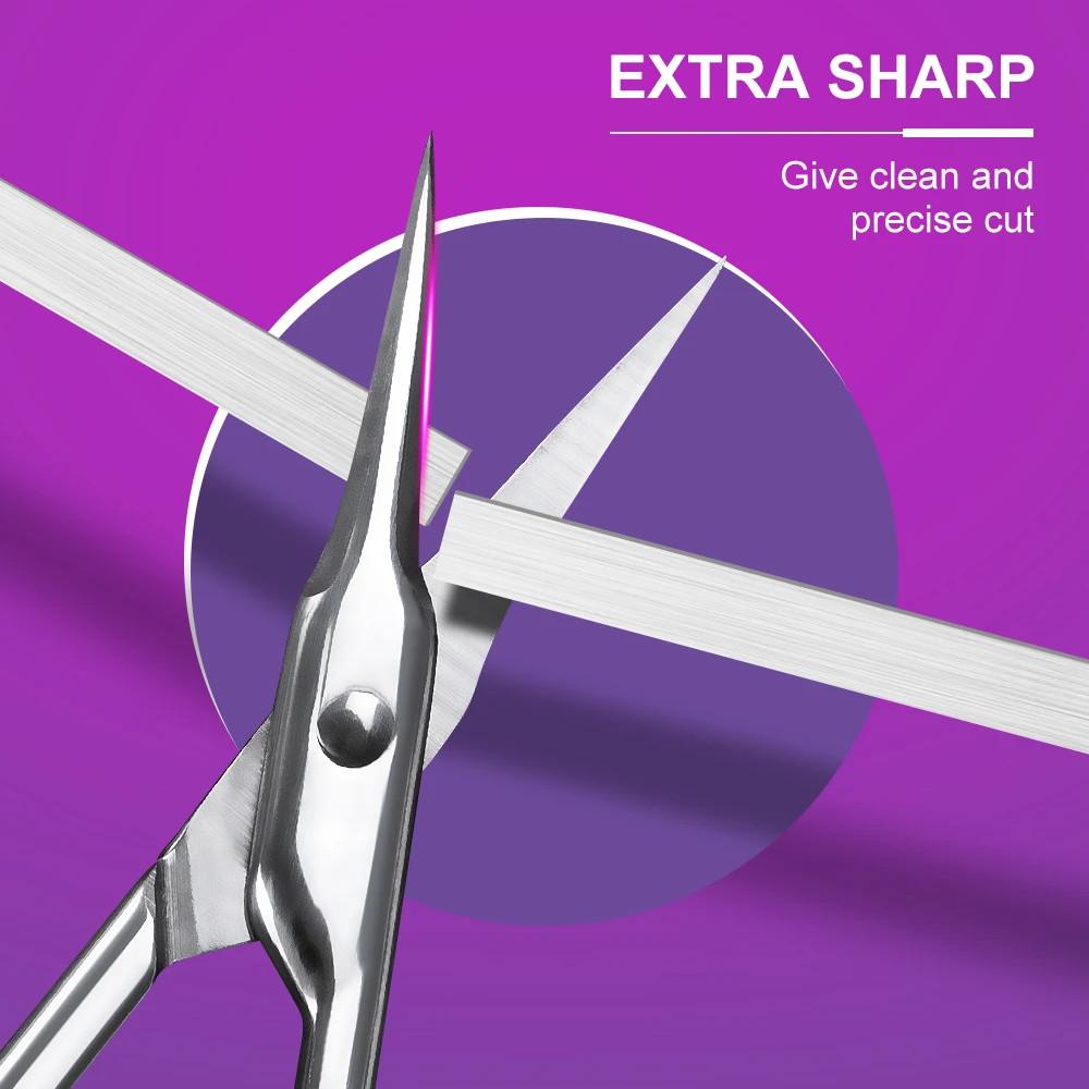 Russian Curved Tip Manicure Cuticle Scissors Professional Stainless Steel Nail Cartilage Scissors Cutter Nail Cuticle Nippers