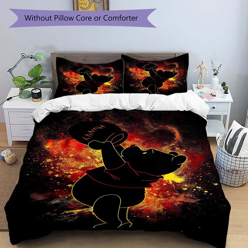 3pcs Winnie the Pooh Hug Me Printed Bedding Set, Soft and Comfortable Quilt Cover for Bedroom S100