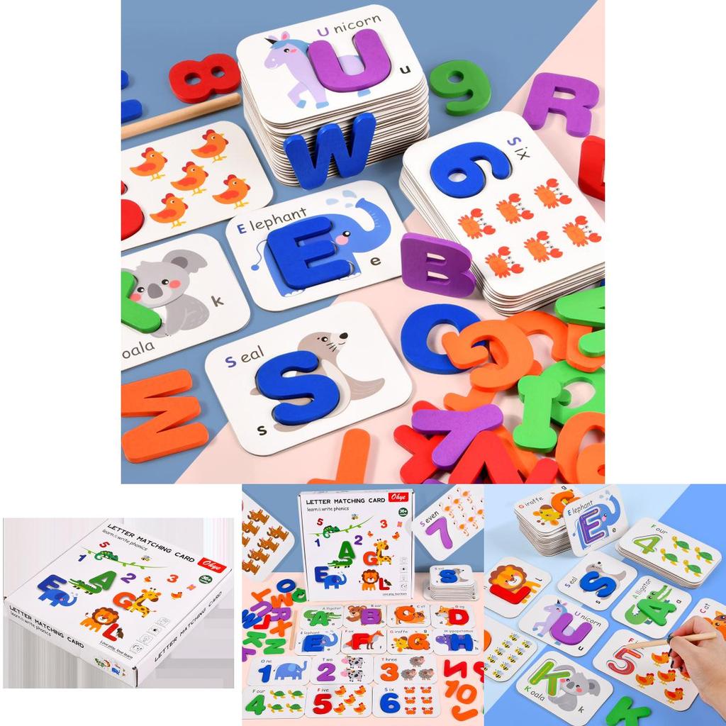 Wooden Alphabet And Number Matching Puzzle For Kids Educational Toy For Early Learning