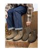 2025 Men's Autumn/Winter Yellow Martin Boots, Cow Suede, Breathable, Versatile, Round Toe, Comfortable Mid-Top Style