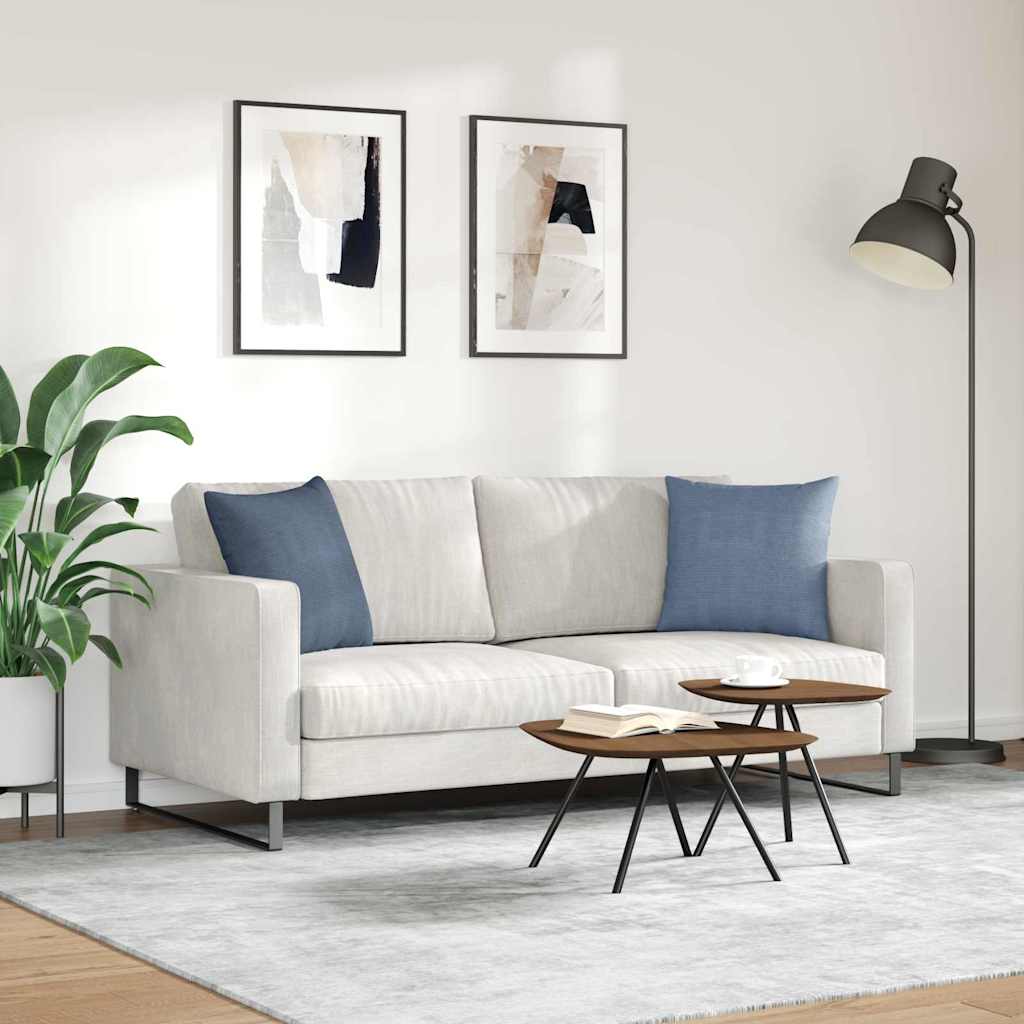 Sofa Cushions 2 Pieces Blue 45 X 45 Cm Cord Fabric