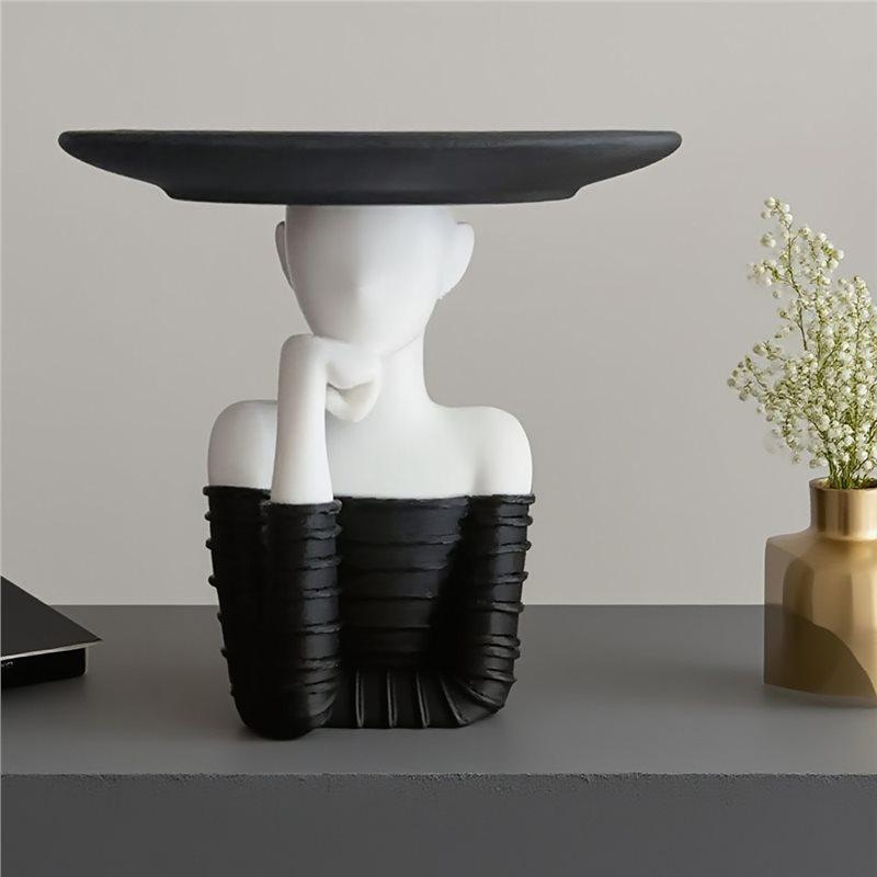 Good-Modern Minimalist Humanoid Key Storage Ornaments, Porch Desktop Decorative Tray, High-End Home Accessories.
