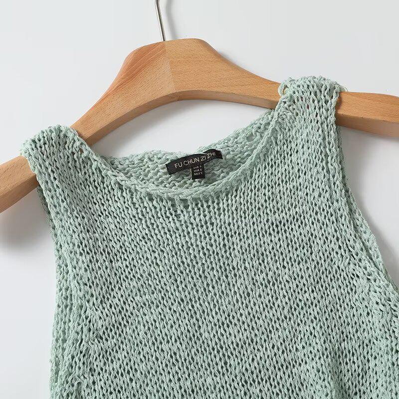 2025 Spring Women's Casual Round Neck Knit Vest - Simple, Versatile