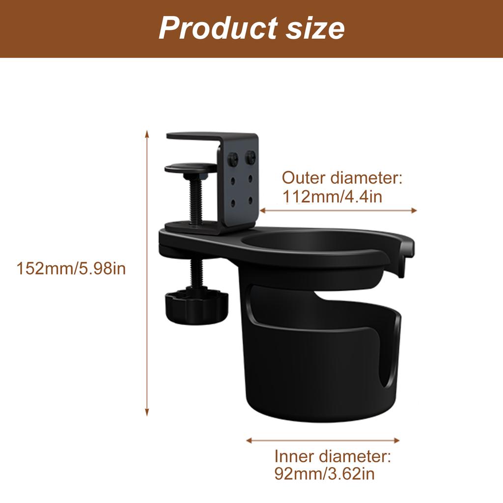 Adjustable Desk Cup Holders for Coffee and Water Clip On Table Drink Holders with 360 Degree Rotation Daily Use