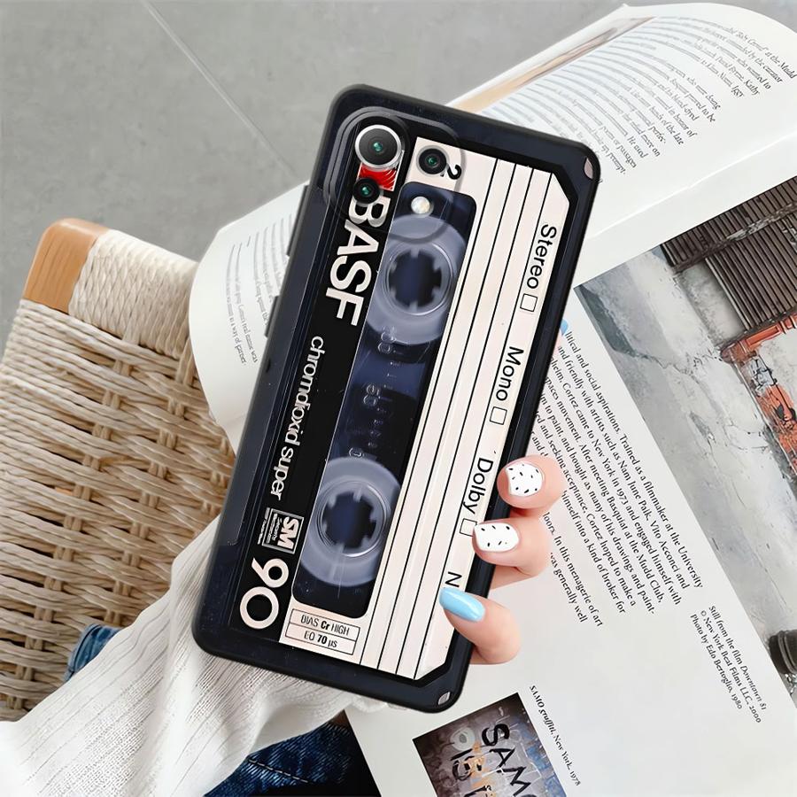 Black Soft Phone Cover Case for Xiaomi Mi 10T 11T 12T Pro 11 12 13 Lite 13 14 15 Pro 12X Retro Cassette Tape