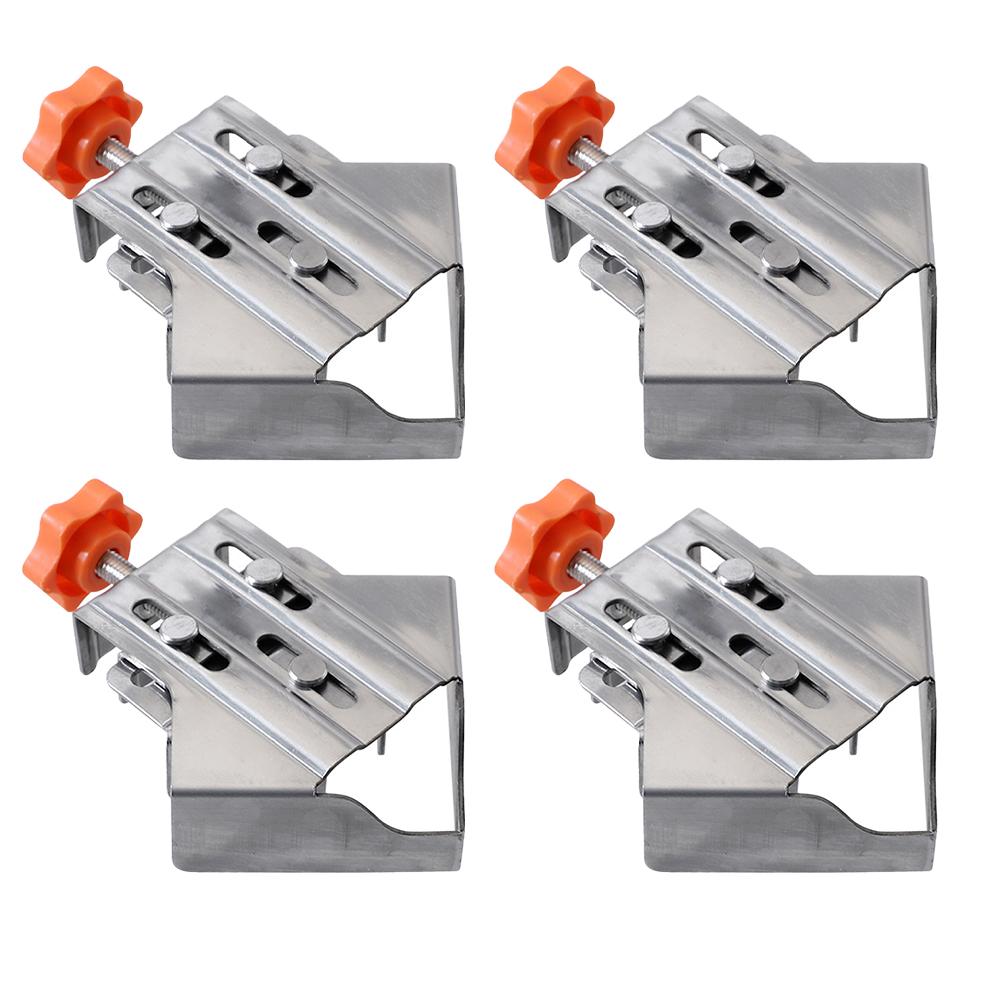 90 Degree Right Angle Clamp 2/4PCS Stainless Steel Carpenter Splicing Quick Clamp Locator Fixed Frame Clamp Woodworking Tools