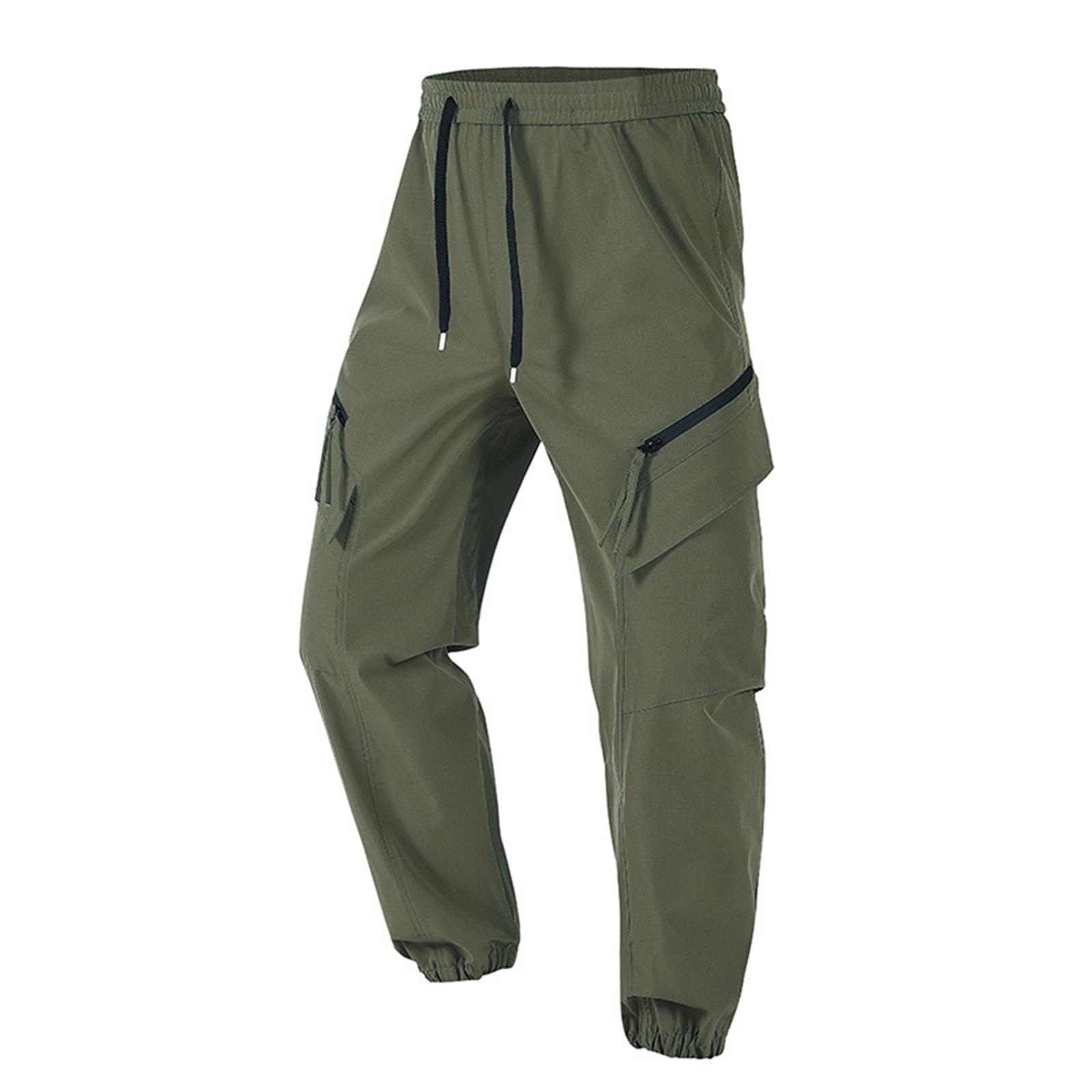 Men s Color Drawstring Trousers Casual Sports Outdoor Overalls L