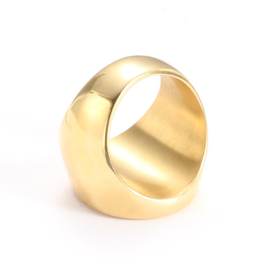22MM Stainless Steel Star Moon Laser-Engraved Retro Ring for Women