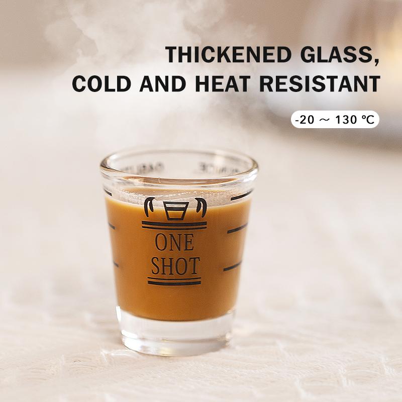 Scale Coffee  Cup Shot Glass, BPA-Free Premium Liquid Heavy Glass, Espresso Measuring Cups, Glass Measuring Baking Cups