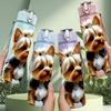 1PC Yorkshire Terrier Dog Print 750ml Color Plastic Sports Water Bottle Leakproof Flip Straw Lid Suitable for Sports Office Home Use