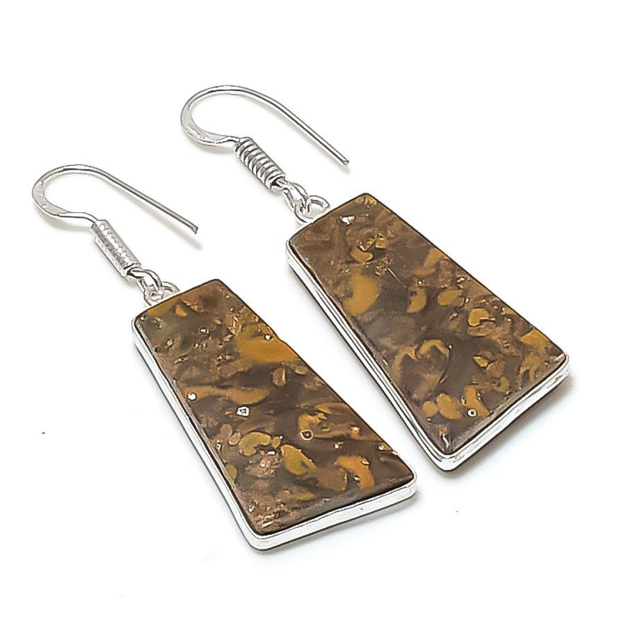 Natural Fruit Jasper Gemstone Handmade 925 Sterling Silver Earring 1.89  AE-11553