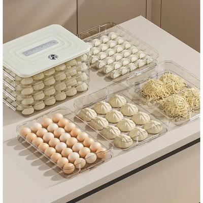 New Household Dumpling Quick Freezing Fresh-Keeping Box Freezing Storage Box Refrigerator Frozen Dumpling Multi-Layer Wonton Box