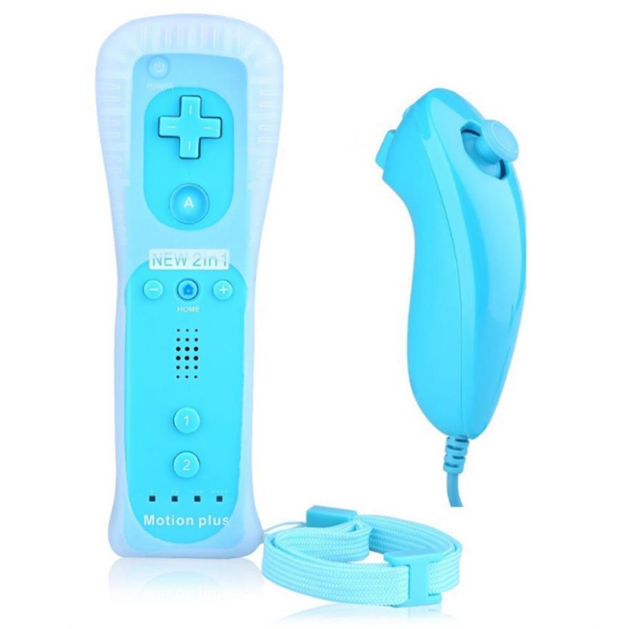 Wii Game Controller Set: 2-in-1 Left & Right Handles with Built-in Accelerator