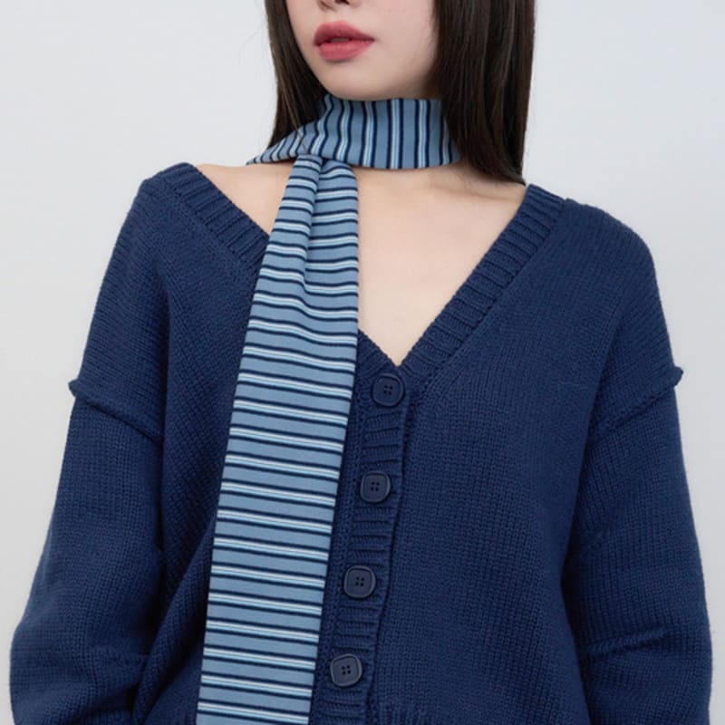 Geegee Vintage Stripe Long Scarf - Blue
