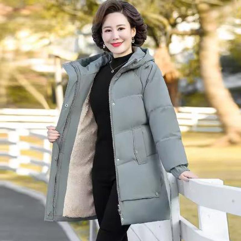 Winter Padded Jacket Hooded Thick Parkas Warm Loose Long Overcoat Grandma Snow Coat XXXXL