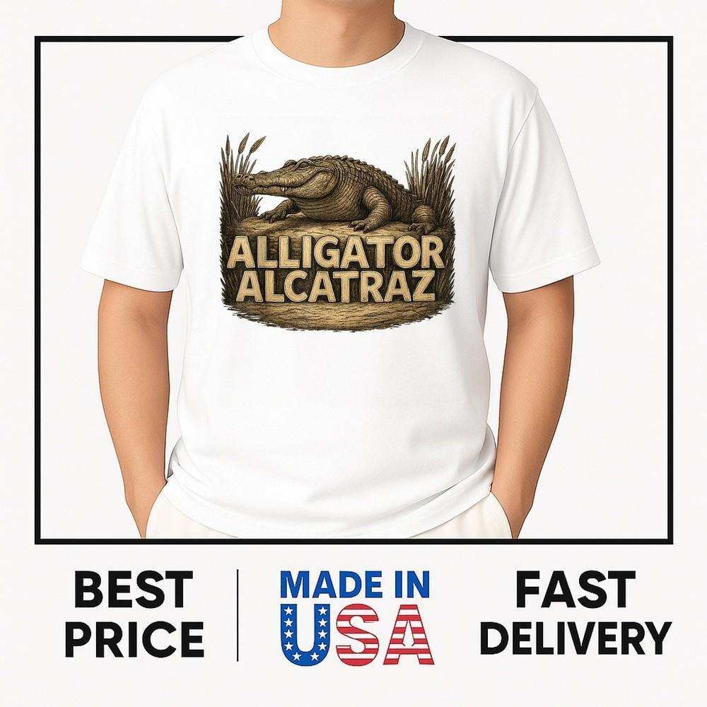 Alligator Alcatraz Funny Parody Florida Everglades Landmark T-Shirt ON TREND Unisex T-Shirt L