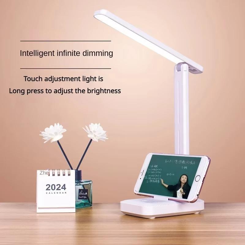 6000mAh Chargeable Desk Lamp LED USB 3 Colors Stepless Dimming Foldable Touch Control Eye Protection Reading Night Light