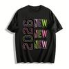 New Year New Grace Praise Retro Letter Print Casual Top Pure Cotton T-shirt
