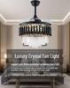 European Crystal Ceiling Fan Chandelier: Luxury Invisible Fan for Bedroom, Dining, or Living Room