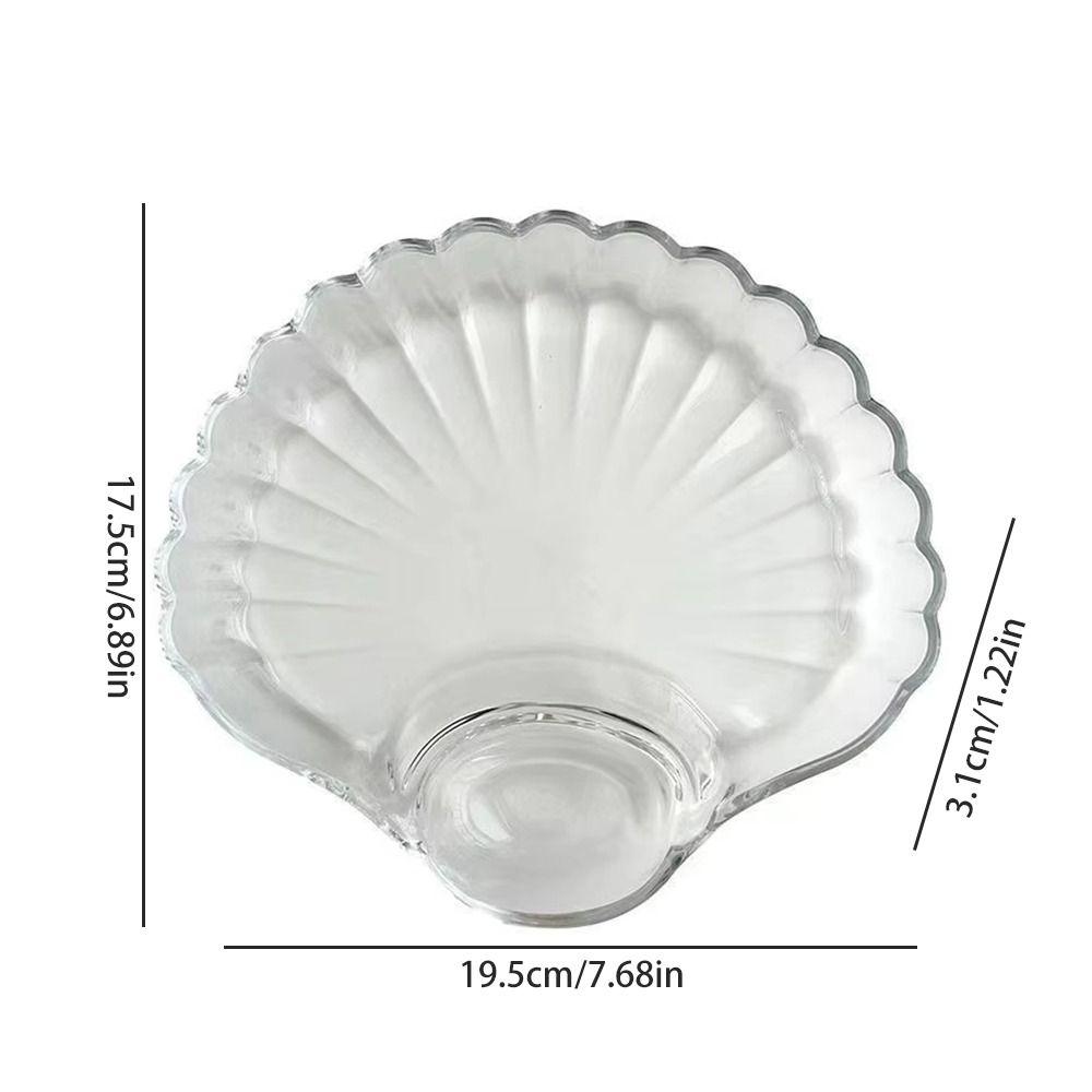 Fashion Transparent Shell Dish with Vinegar Discs Creative Dumpling Plate Fruit Plate