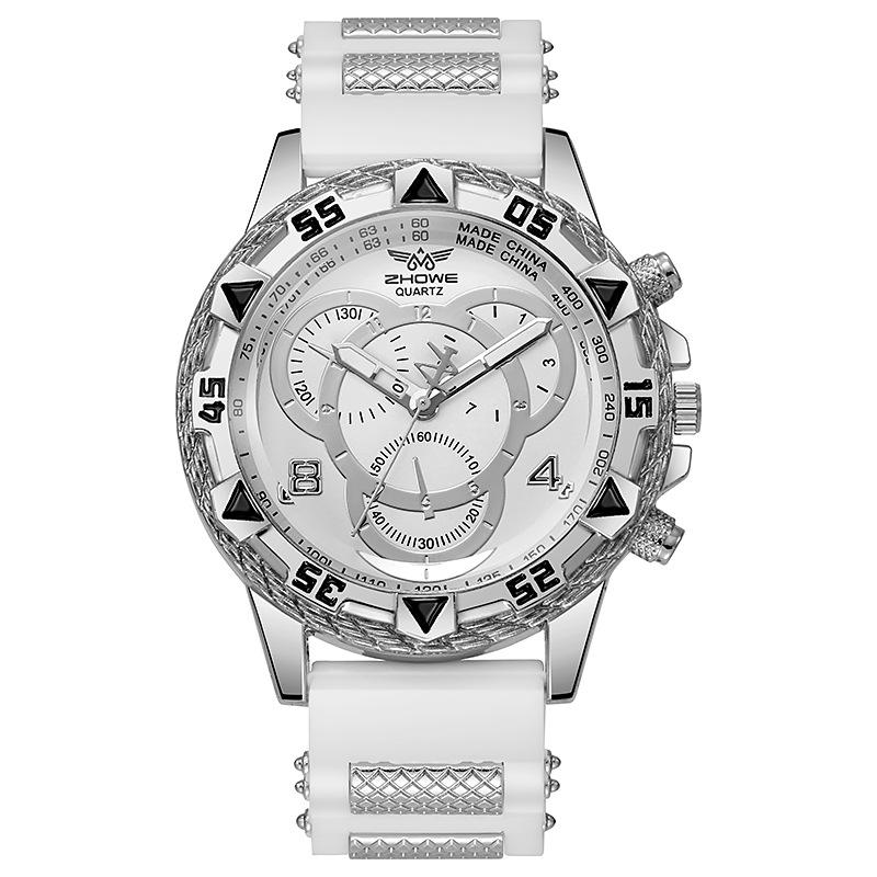 2024 European & American Fashion Men's Quartz Watch with Large Dial & Silicone Strap - Popular In the Middle East.