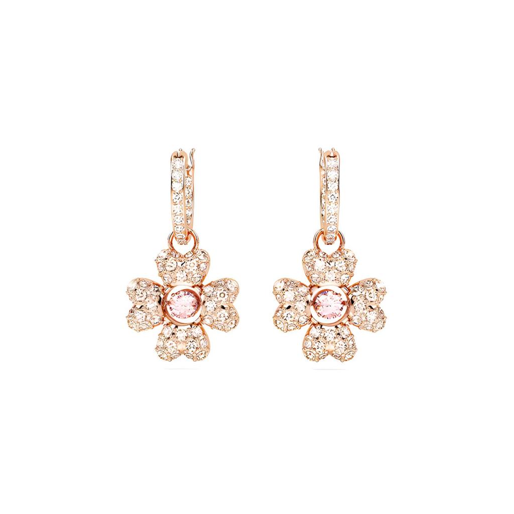 Swarovski Idyllia Water Drop Lucky Clover Earrings Women Earrings Rose-Gold 5674212