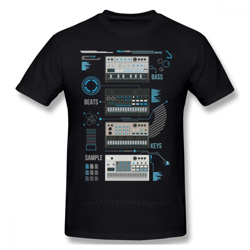 

For Man Korg Volca Keys Series Basic Blue Music T shirt Quality Print Rock And Roll Round Collar Plus Size Tee Shirt M