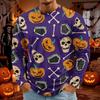 Men's Halloween Long Sleeve T-Shirt Neck Loose Fit Casual Versatile Top