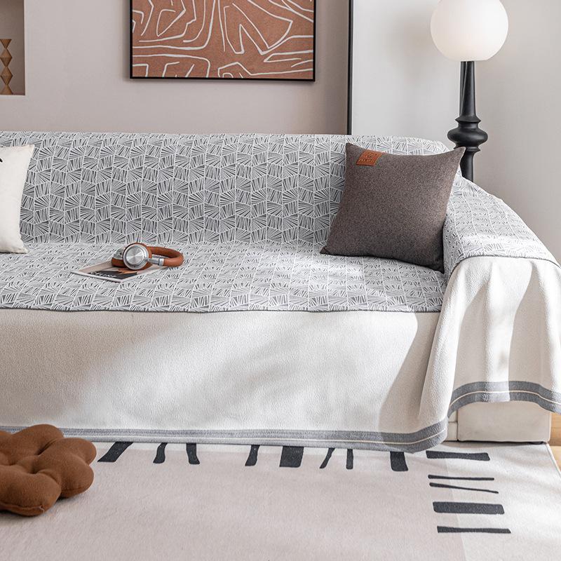 EIFLOY-Luxury Patchwork Chenille Sofa Towel, Anti Scratch Couch Chair Cover 3/4/5 Seater Decorative Throw Blanket for All Season