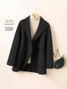 Women's 100% Wool Double-Faced Cashmere Mid-Length Coat - Versatile, High-End Suit Jacket for Petite Sizes