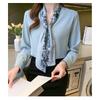 2026 Spring and Autumn New Fashion Bow Long Sleeve Shirt for Women, Elegant Casual Top