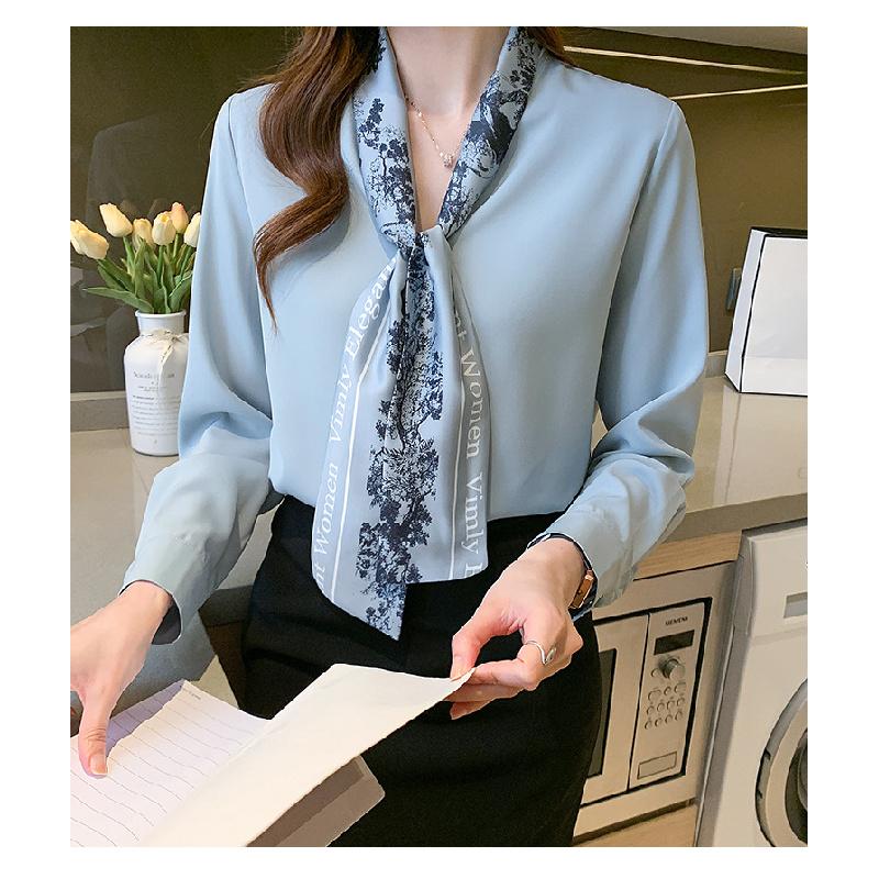 2026 Spring and Autumn New Fashion Bow Long Sleeve Shirt for Women, Elegant Casual Top