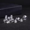 White Glazed Three-Way Stupa Buddha Head Bracelet Beads