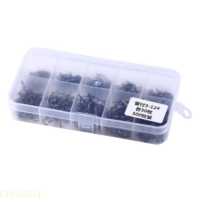A1A2 100/500pcs Steel Barbed Fish Hooks Saltwater Freshwater Fishing Hooks Durable