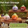4Pcs Creative Pet Hair Keychain Portable Dog Fur Storage Pendant  Backpack Charm